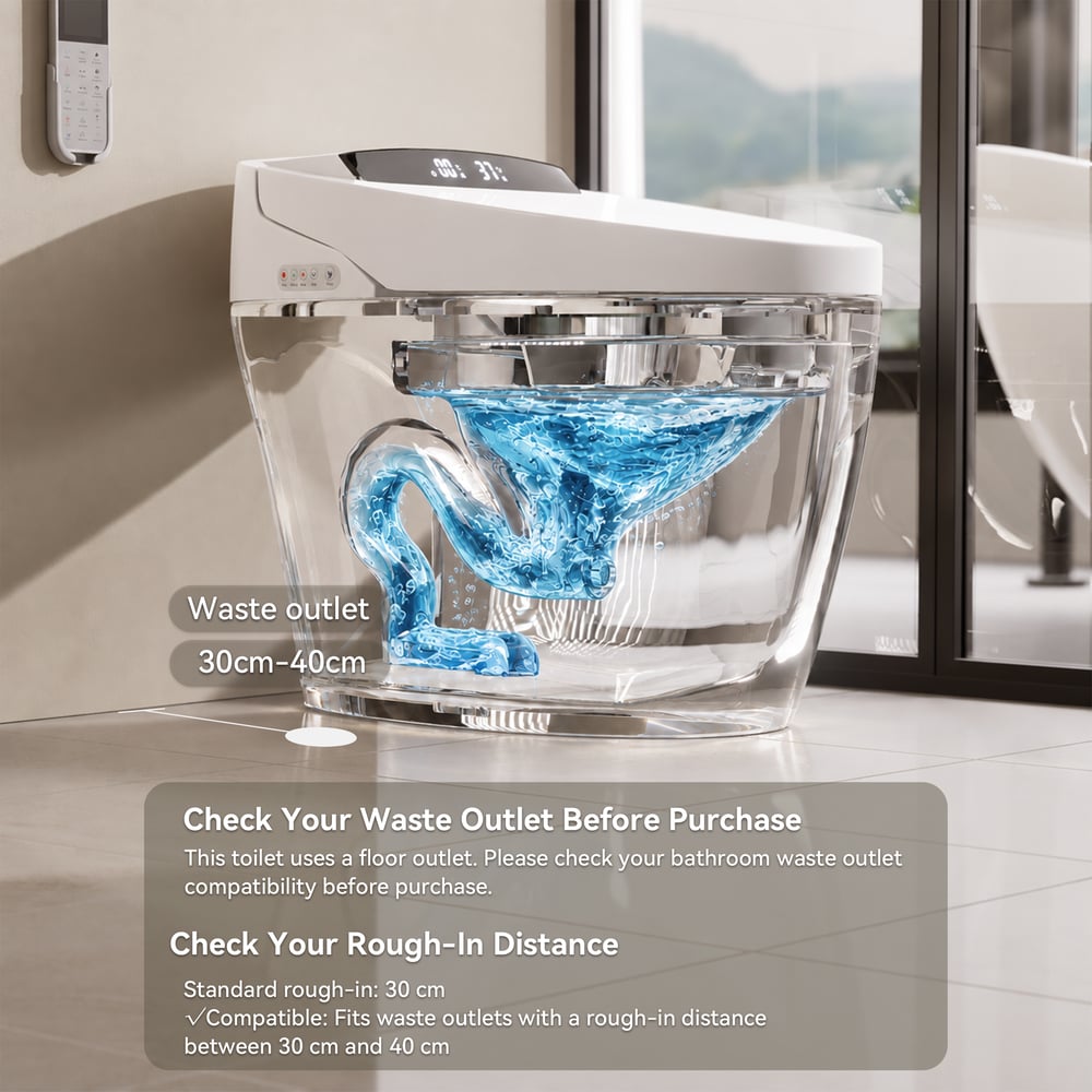 Hynova AX1 Automatic Smart Bidet Toilet with Self Cleaning | Heated Seat | Dryer window image