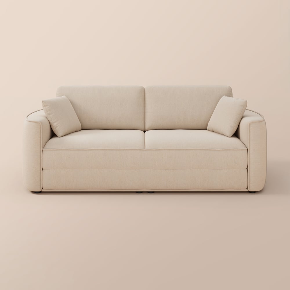Sofá cama plegable de chenilla de 80" (203 cm) de tamaño Queen con 3 plazas y funda extraíble Imagen de ventana