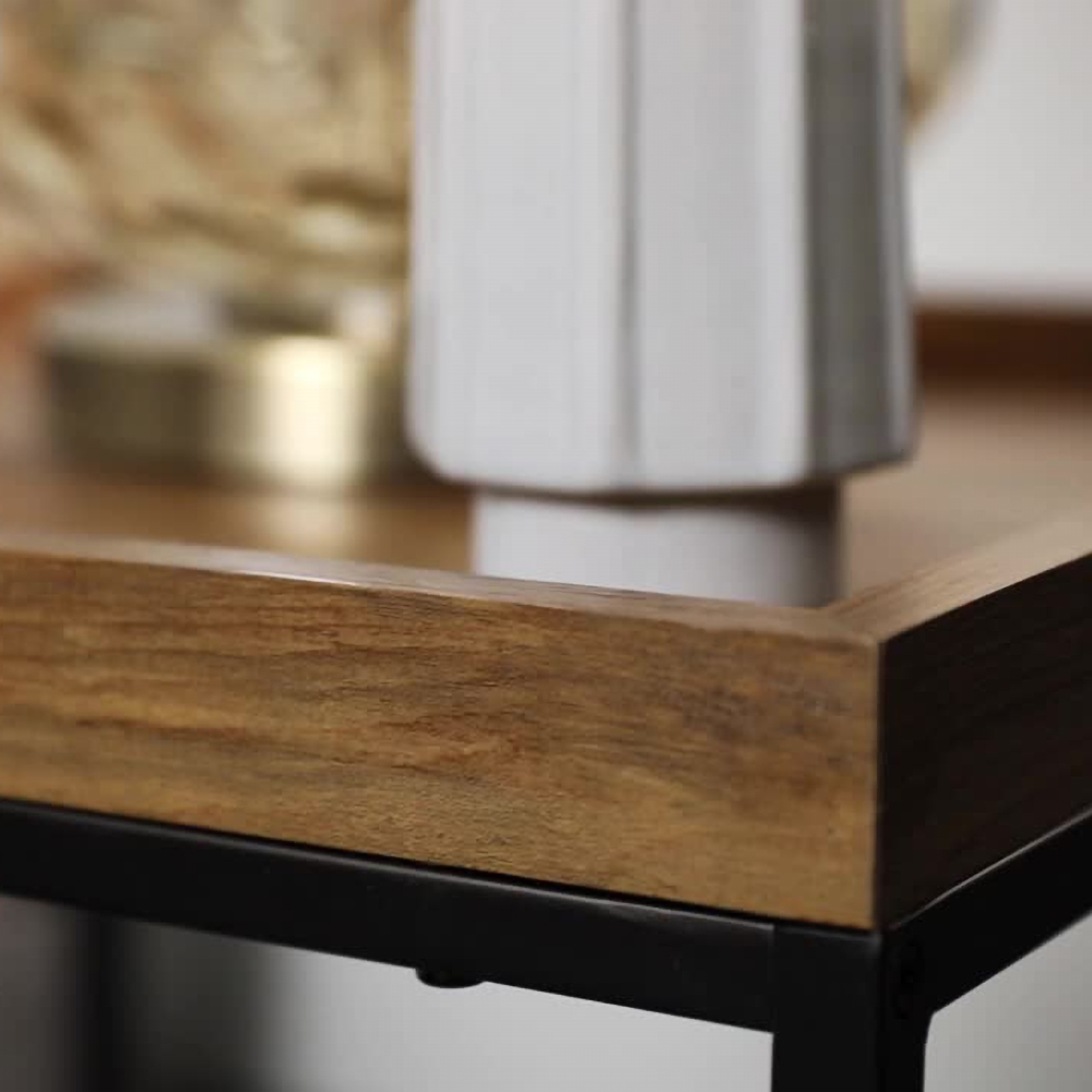 Modern Rectangular Coffee Table with Storage in Black & Walnut window image