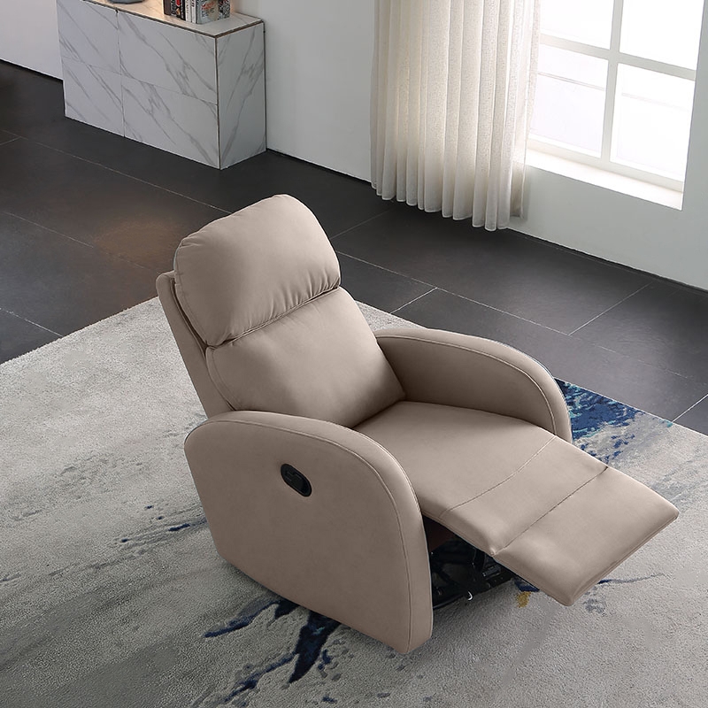 Fauteuil inclinable pivotant moderne en cuir-Aire Marron image de fenêtre