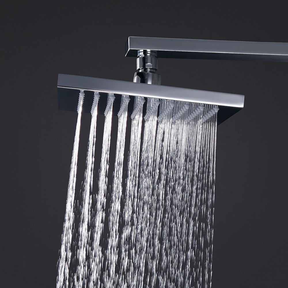Dree Solid Brass Wall Mounted 16" Square Rainshower Handshower and Tub Spout Shower Combo Set in Polished Chrome window image