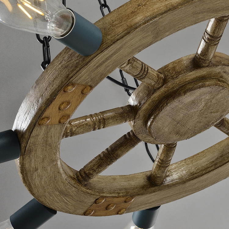 Vintage Farmhouse Distressed Wagon Wheel Light Fixture 8-Light Wagon Wheel Chandelier Black Metal window image