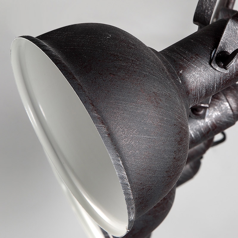 Hassen Loft Adjustable Light Head Spotlight Metal Dome Shade 4-Light Semi Flush Mount Ceiling Light in Brushed Black window image