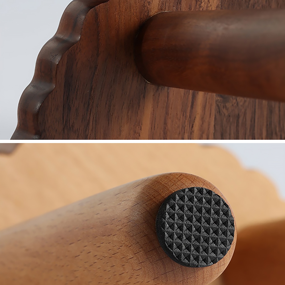 Creative Biscuit Ottoman Wood Ottoman Kids Ottoman Lovely Ottoman-Black Walnut window image