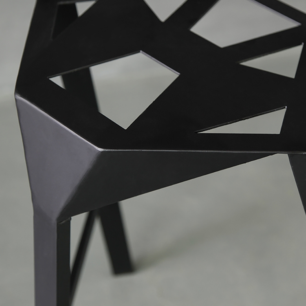 Industrial Metal Bar Stool with Special Hollow-out Struction Retro Chair window image