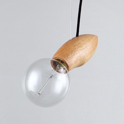 Fairy Minimalist Wood Art Mini Pendant Lamp Single Light window image