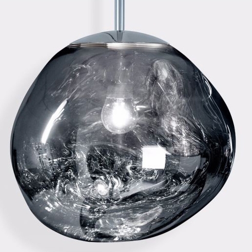 Magische moderne onregelmatige glazen bal metalen enkele lichte kleine spiegel hanglamp in chroom Vensterafbeelding
