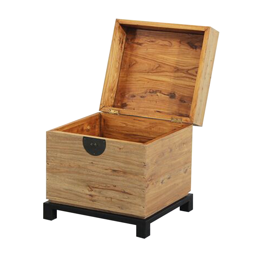 Retro End Table Flip Top with Storage Bin Wooden Side Table window image