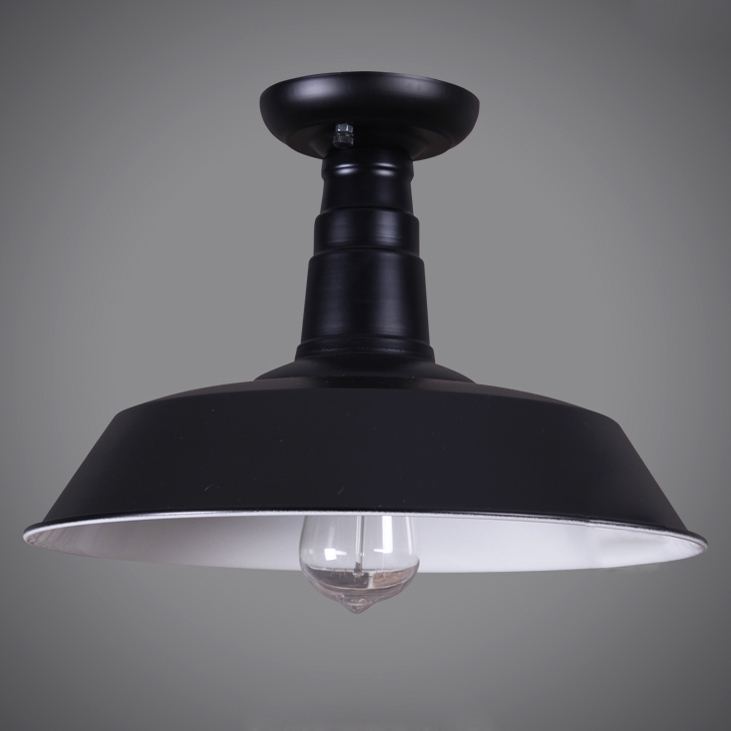 Coran Single Edison Bulb Metal Semi Flush Mount Light Black window image