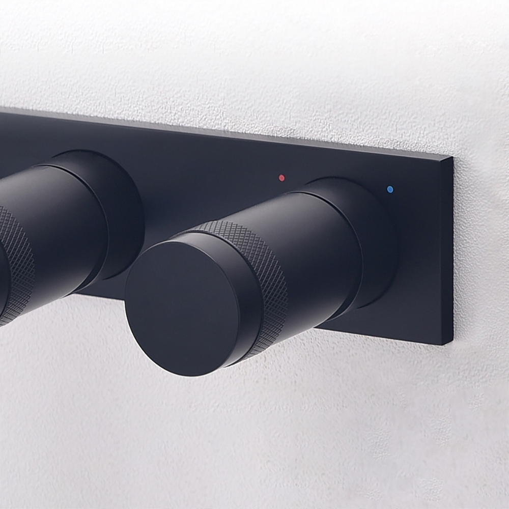 Sleek Wall Mounted Waterfall Bathtub Faucet with Handshower in Matte Black window image