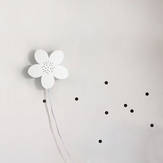Modern Creative Plug-In Wall Light with Switch Flower Kids Lighting in White window image
