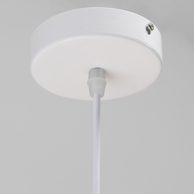 Modern Creative Flower Pendant Light Fabric Gauze Ceiling Light in White window image