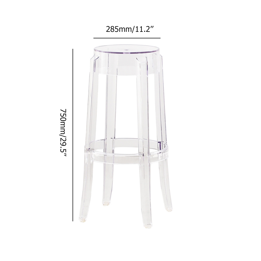 Modern Dining Chair Acrylic Clear Crystal High Dining Round Stool window image