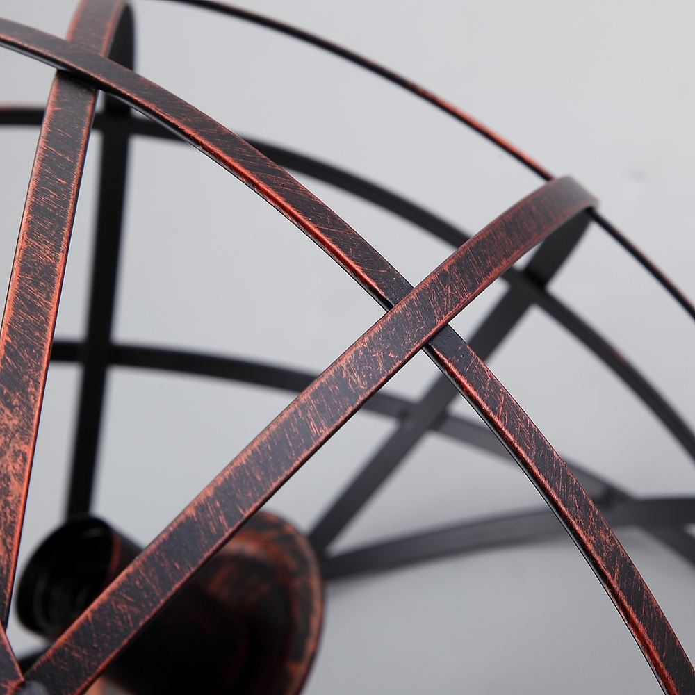 Industriële Loft Geometrische 3-licht Globe kroonluchter Antieke koperen kaars stijl kroonluchter Vensterafbeelding