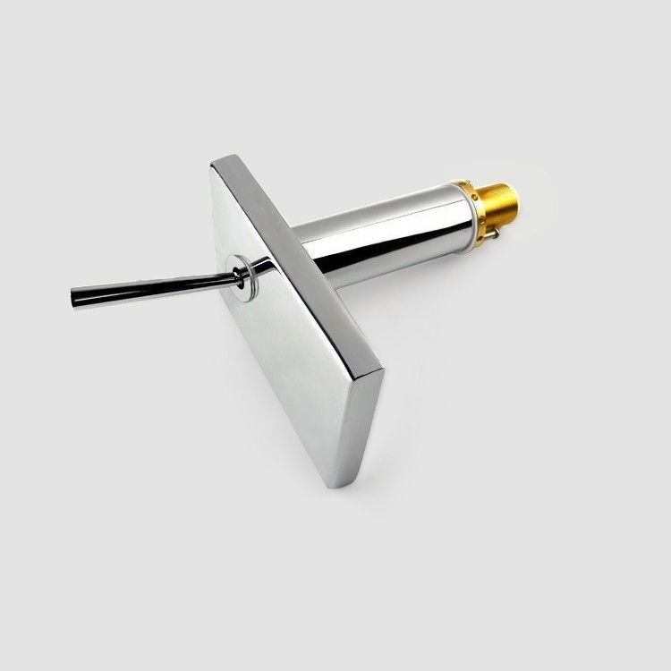 Waterfall Single Handle Chrome Bathroom Sink Faucet Solid Brass window image
