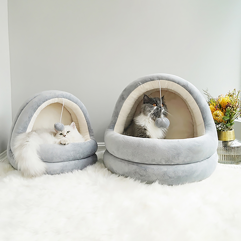 Modern Velvet Pet Bed with Thick Cushioned Pad window image