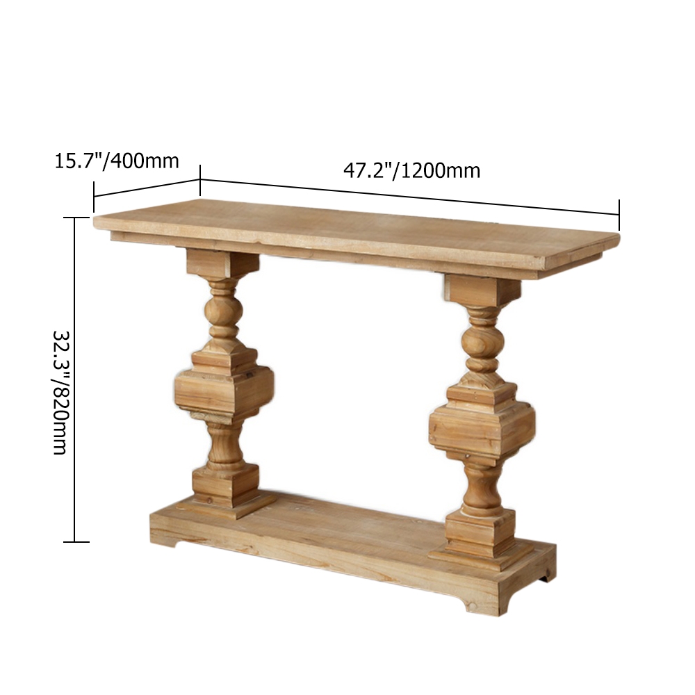 47.2" Rustic Narrow Console Table with Storage Wooden Entryway Table window image