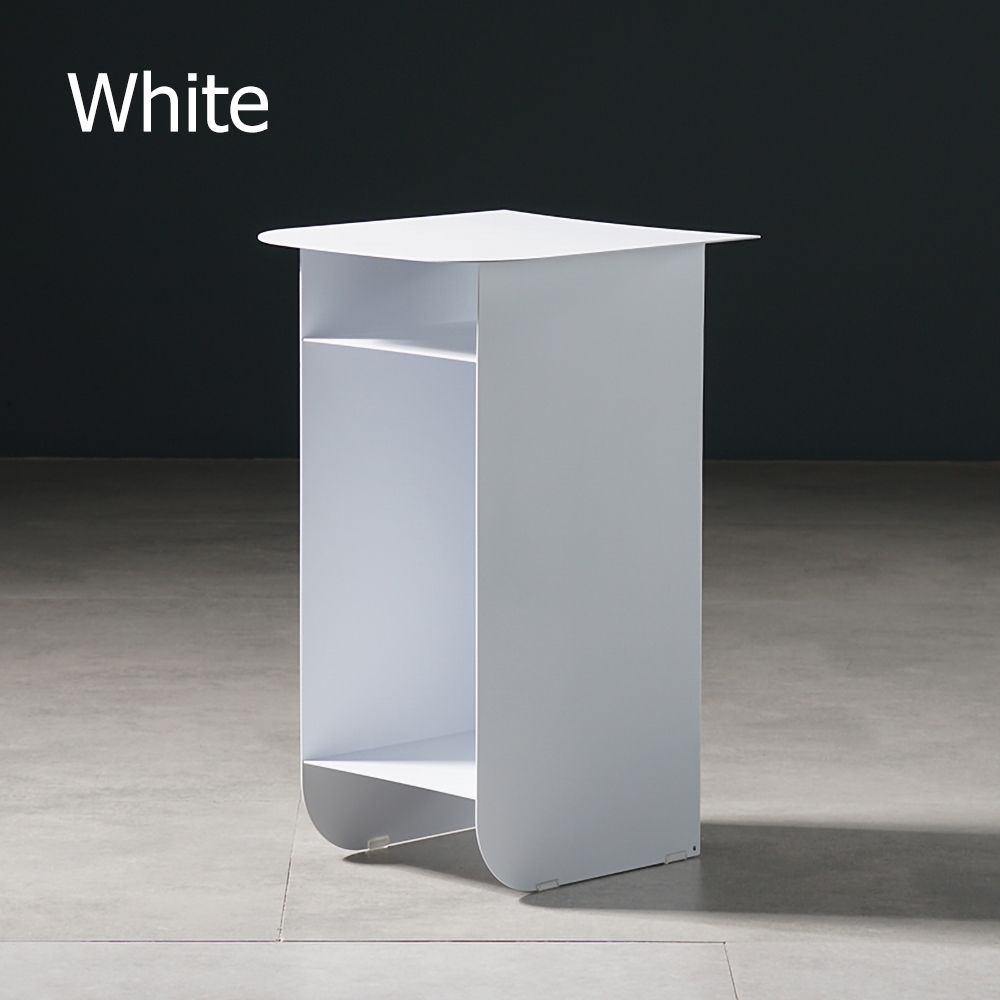 Green Side Table with Storage Metal window image