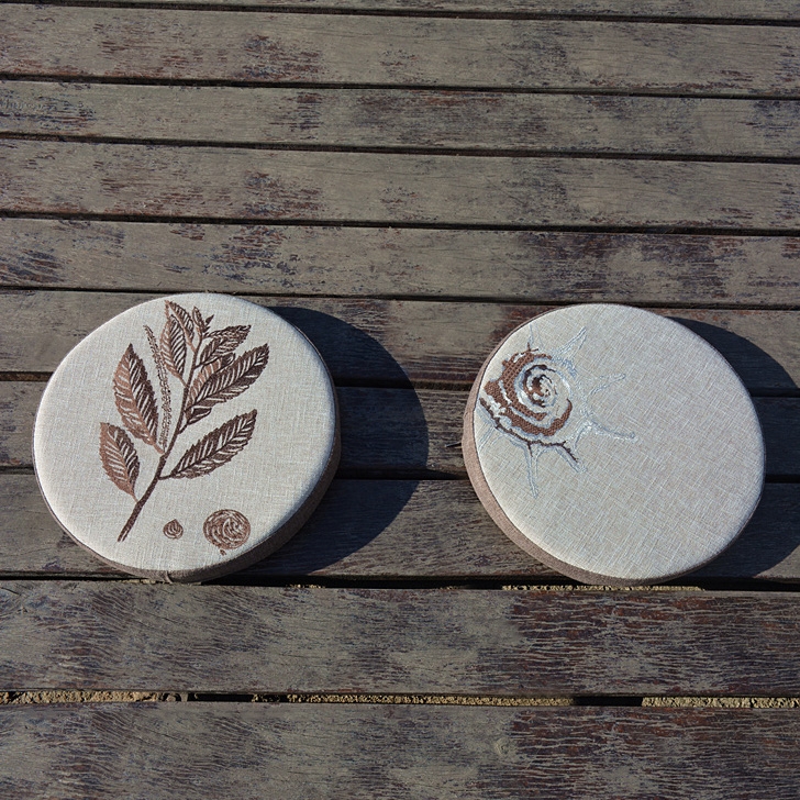 Cottage Round Chair Cushion Embroidered Seat Cushion Indoor/Outdoor Jacquard Chair Pad Style C window image