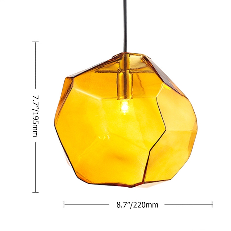 Creative Stone 1-Licht Mini Bunte Glas-Pendelleuchte in Bernstein Schaufensterbilder