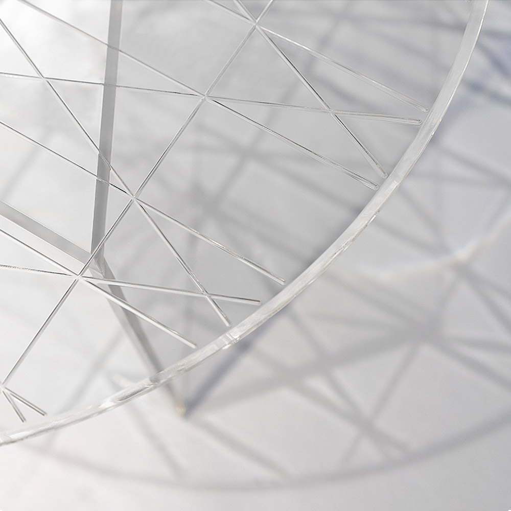 Acrylic End Table Clear Round Coffee Table Modern Accent Table Lucite Coffee Table window image