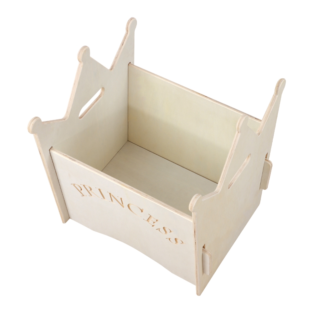 Modern Beige Kids Toy Storage Box Wooden Toy Chest window image