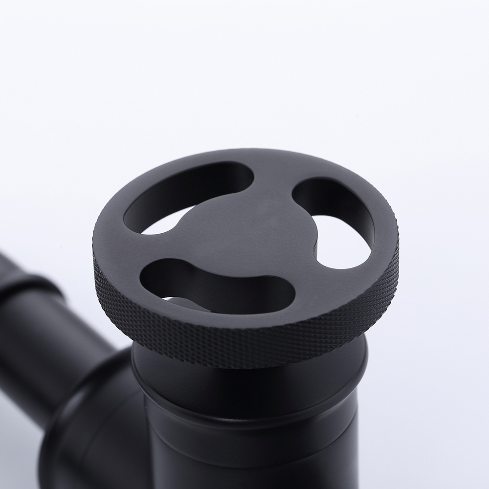Ruth Industrial Pipe Monobloc Bathroom Basin Mixer Tap Single Handle Solid Brass in Black window image