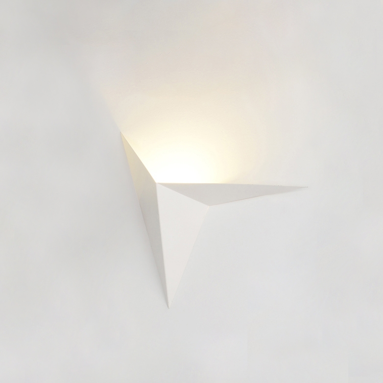 Modern Simplistic White Creative Triangle Metal Shade LED Uplight 1-Light Wall Light window image