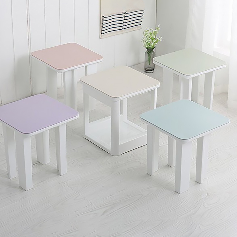 Cube Plastic Ottoman with Exquisite Design Stool Modern Style Stool window image