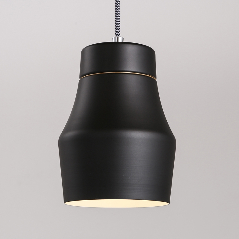 Contemporary Single Light Hanging Pendant Light Fixture in Black window image