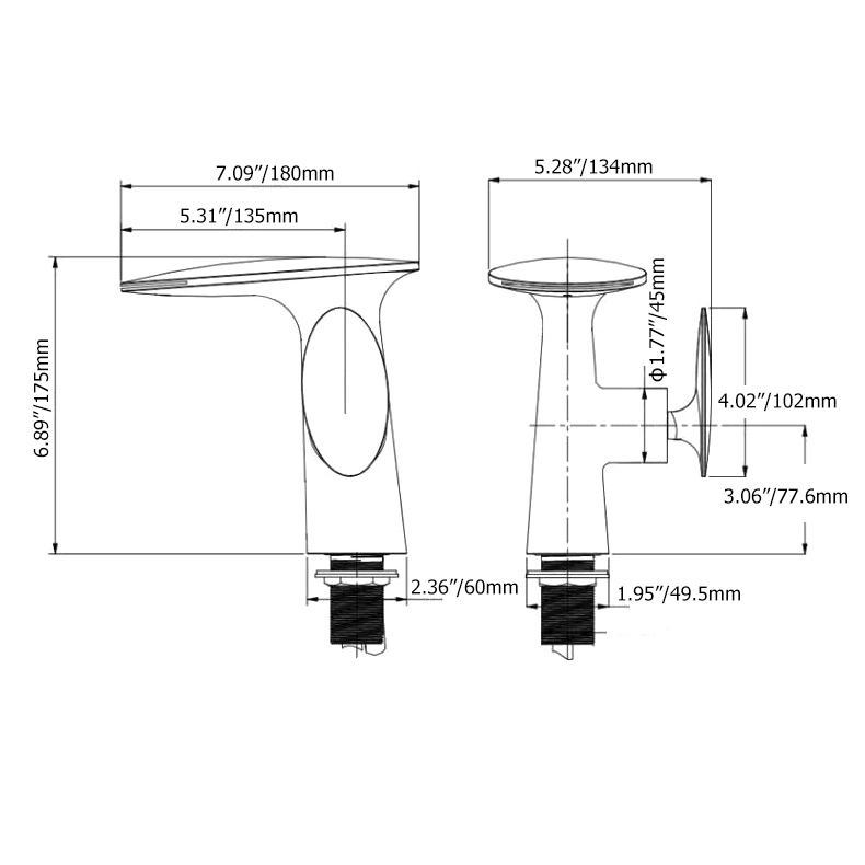 Pene Stylish Single Handle Polished Chrome Waterfall Bathroom Basin Tap Solid Brass window image
