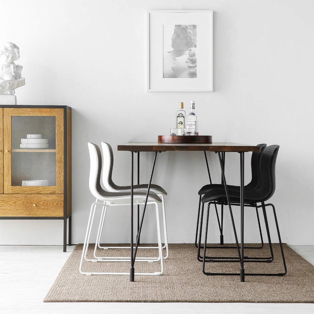 47.2" Rustic Rectangular Writing Desk Pine Wood Metal Legs Office Desk window image