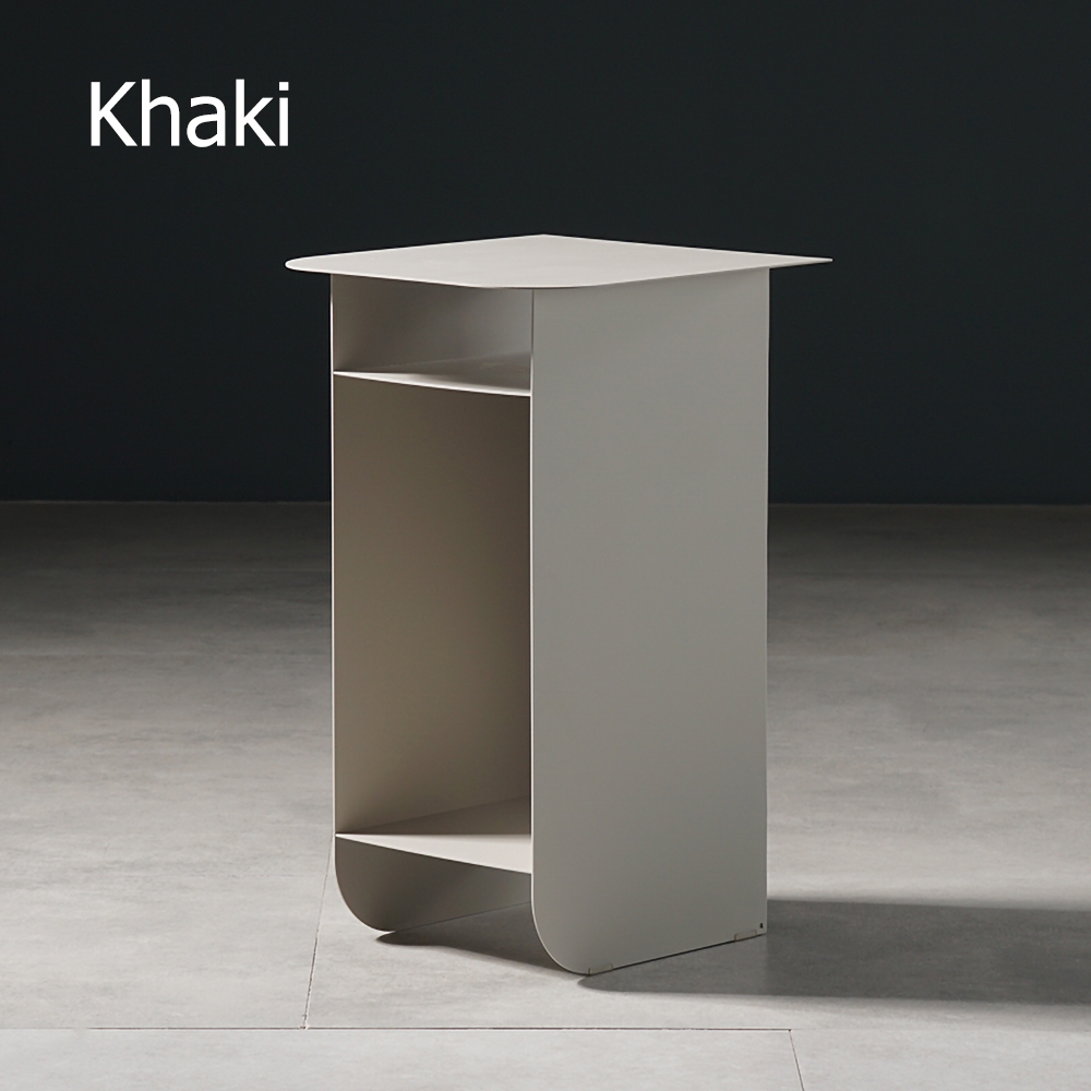 Green Side Table with Storage Metal window image