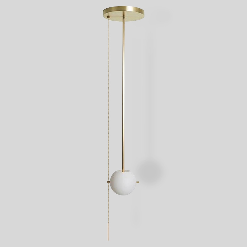 Gidu Mid-Century Modern Pull Chain Pendant Light Globe Pendant Pull Chain Light Fixture in Gold window image