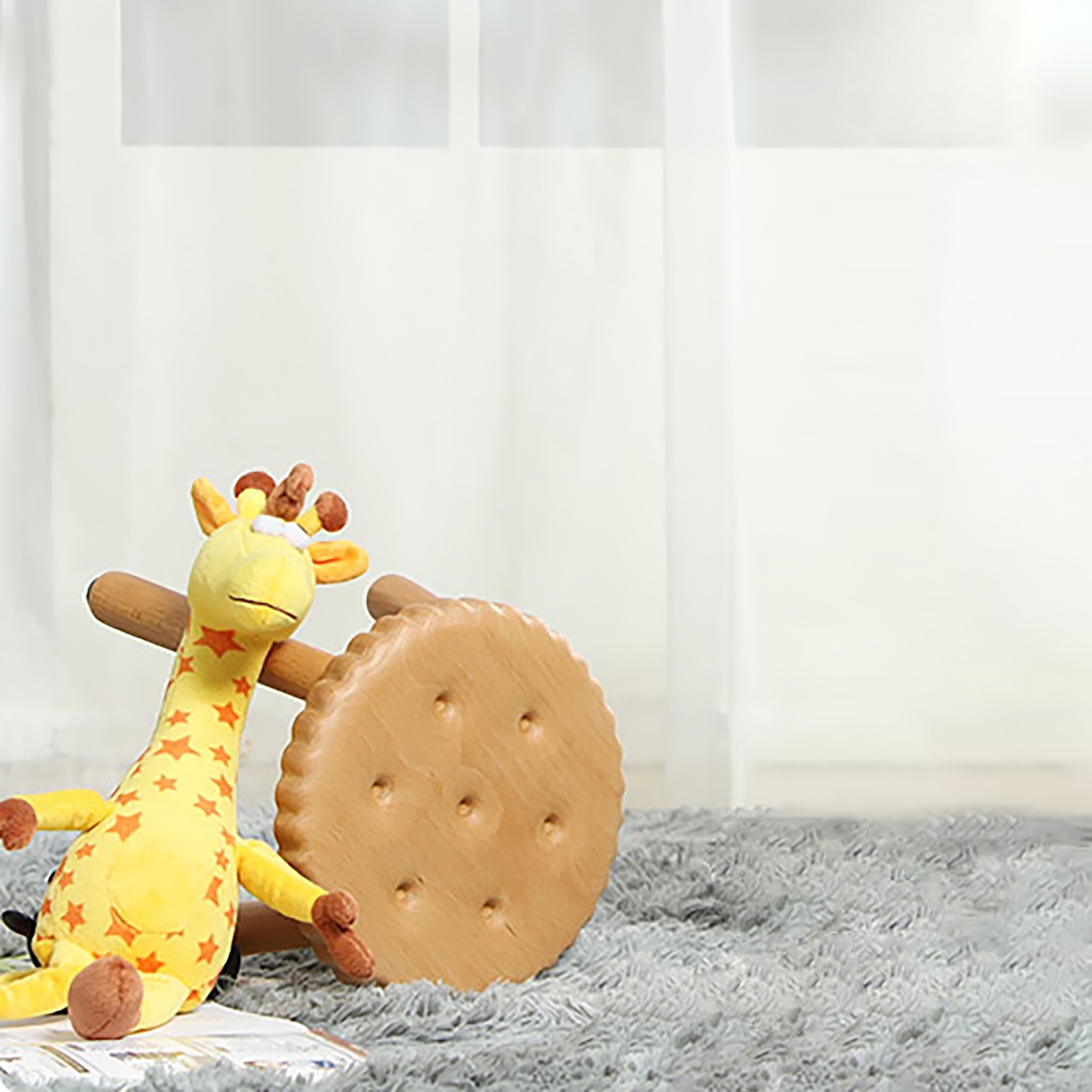 Creative Biscuit Ottoman Wood Ottoman Kids Ottoman Lovely Ottoman-Black Walnut window image