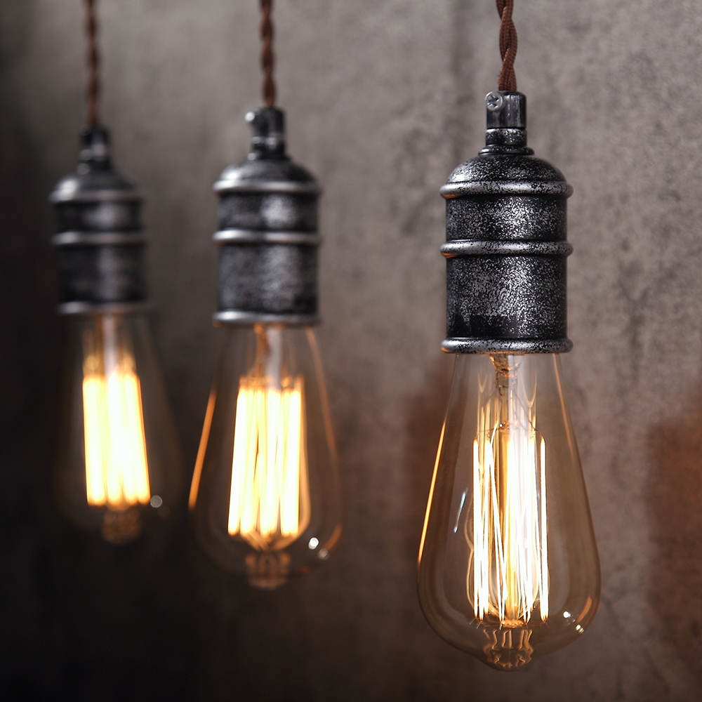 Industrial Loft Metal Water Pipe 3-Light Wall Sconce with Exposed Edison Bulb window image