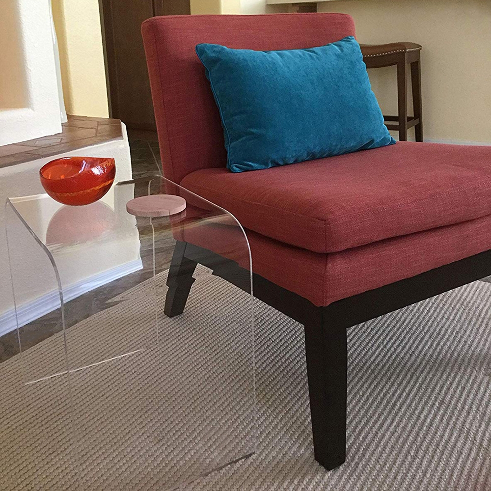 Acrylic Rectangular Clear End Table Simple Small Table Modern Side Table window image