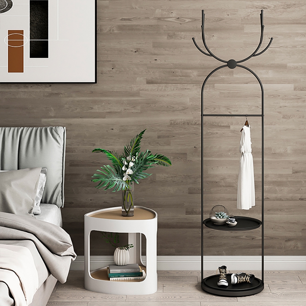 1750mm Black Scandinavian Style Antler Cloth Rack with Shelf window image