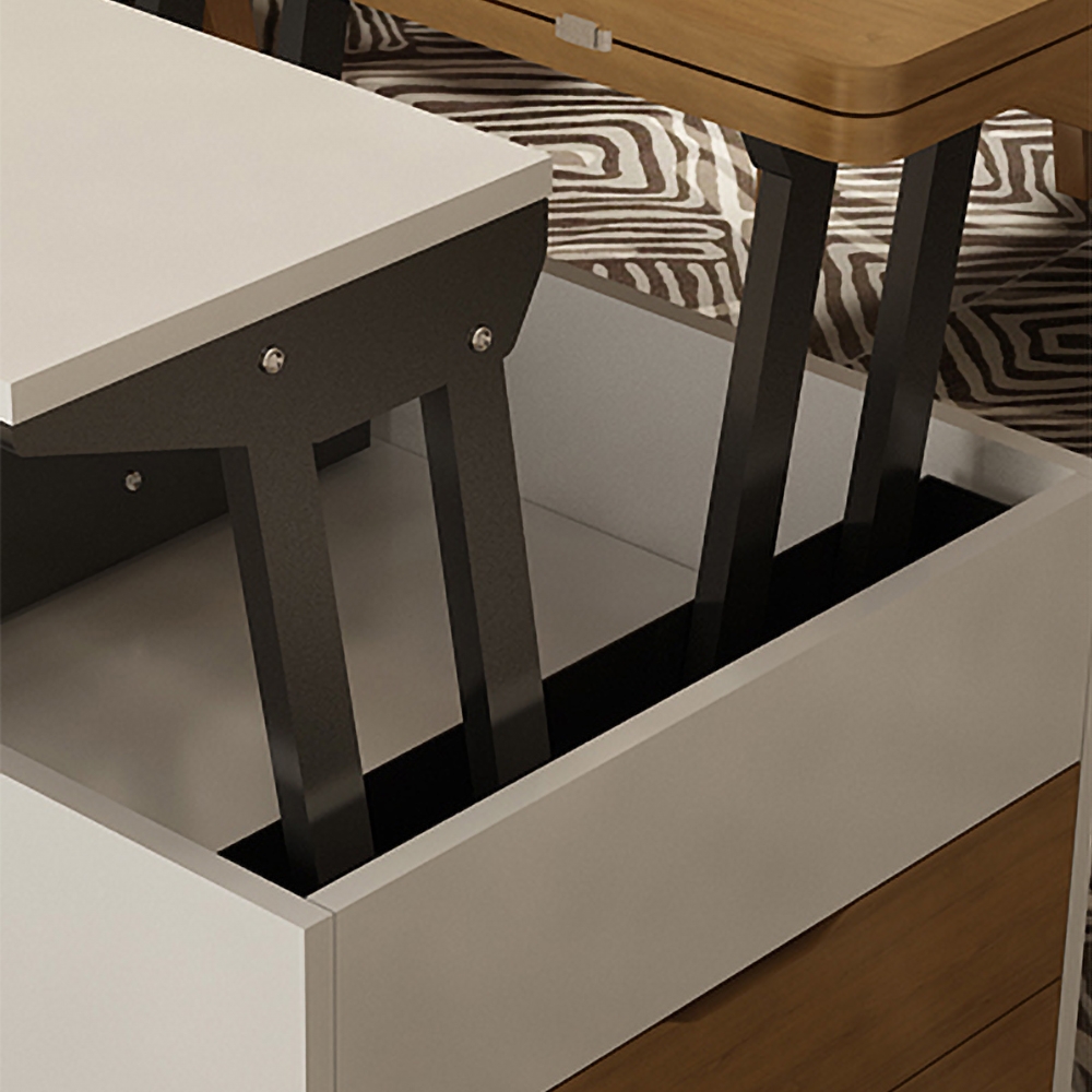 Modern Extendable Wood Coffee Table with Storage Square Coffee Table with Drawers window image