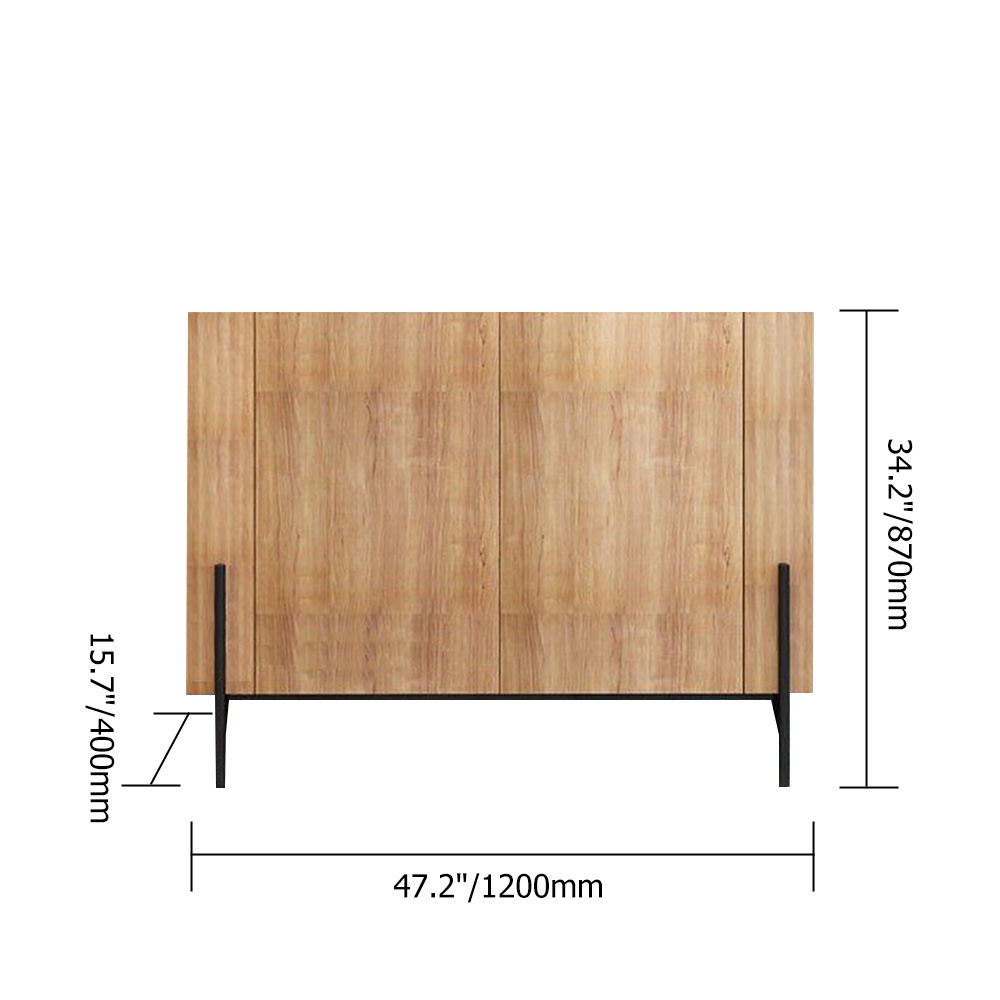 Wooden 2 Door Accent Sideboard Cabinet Console Table Natural window image