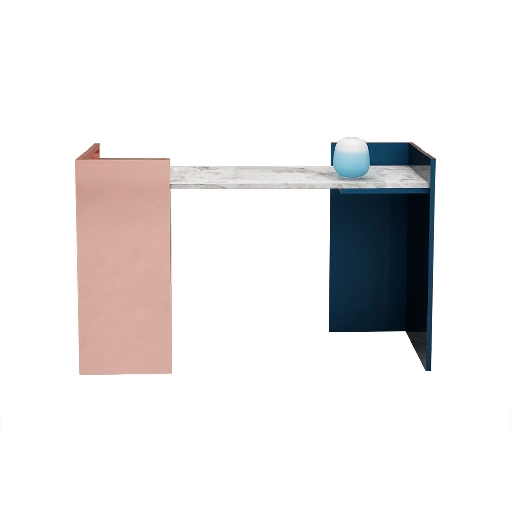 47.2" Modern Console Table with Sintered Stone Top Metal Frame window image