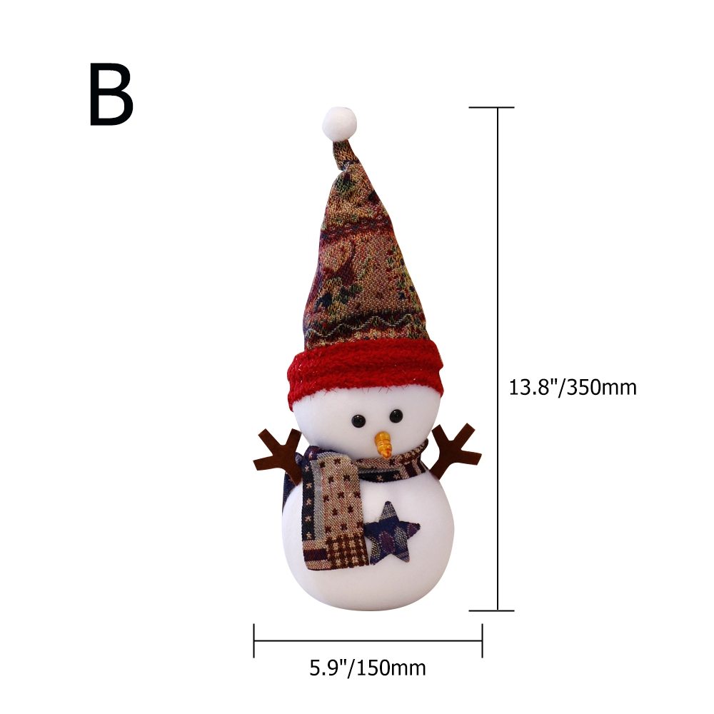 Christmas Decoration Snowmen Doll Snowmen Plush Toys Stuffed Linen Set of 4 window image