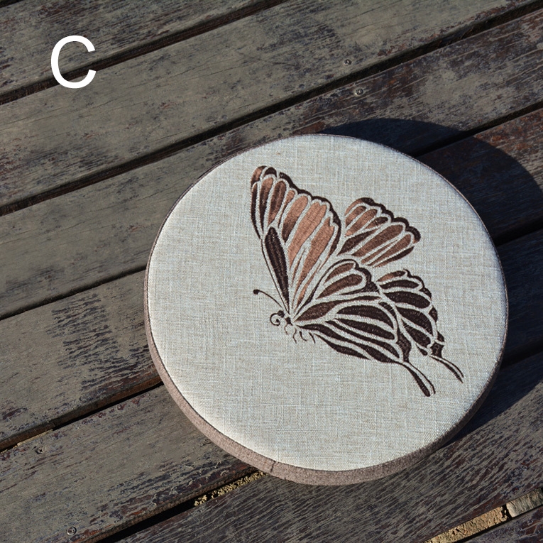 Cottage Round Chair Cushion Embroidered Seat Cushion Indoor/Outdoor Jacquard Chair Pad Style C window image