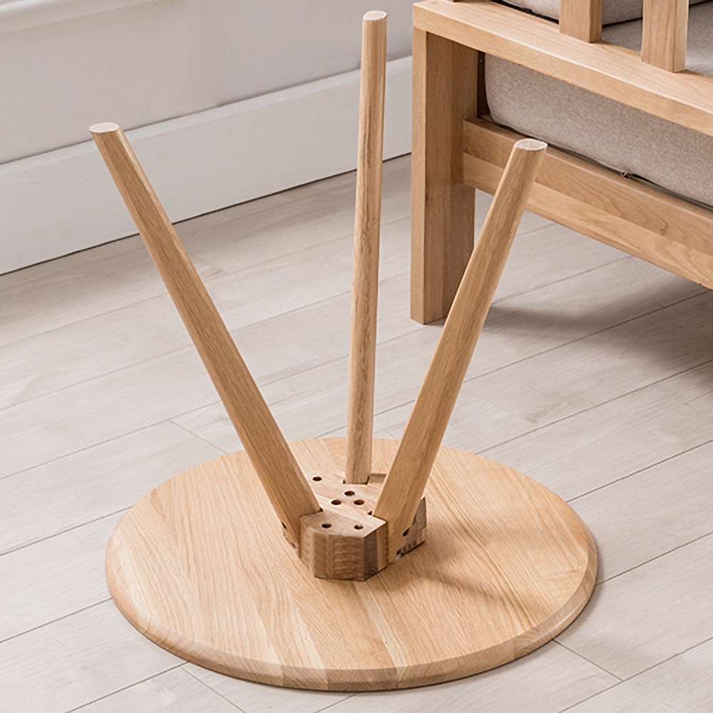 Natural Coffee Table Round Wooden Top Piece of 3 window image