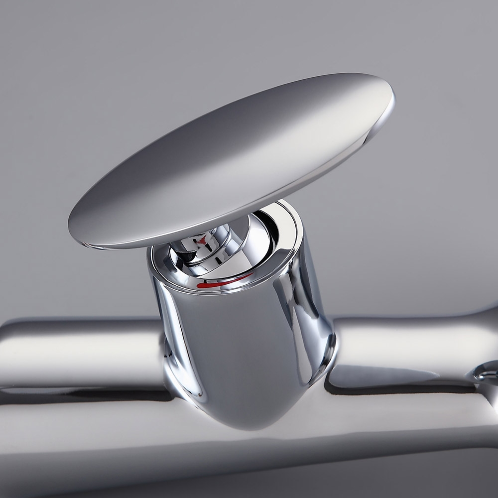 Pene Stylish Single Handle Polished Chrome Waterfall Bathroom Basin Tap Solid Brass window image