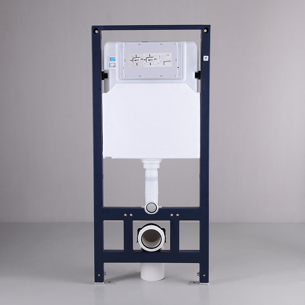 Modern Concealed In-Wall Tank and Carrier System Wall Mounted 1.1/1.6 GPF Dual Flush Toilet Tank Only window image