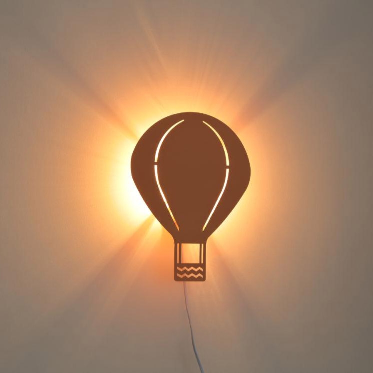 Modern Creative Plug-In Wall Light with Switch Balloon Kids Lighting in Orange window image