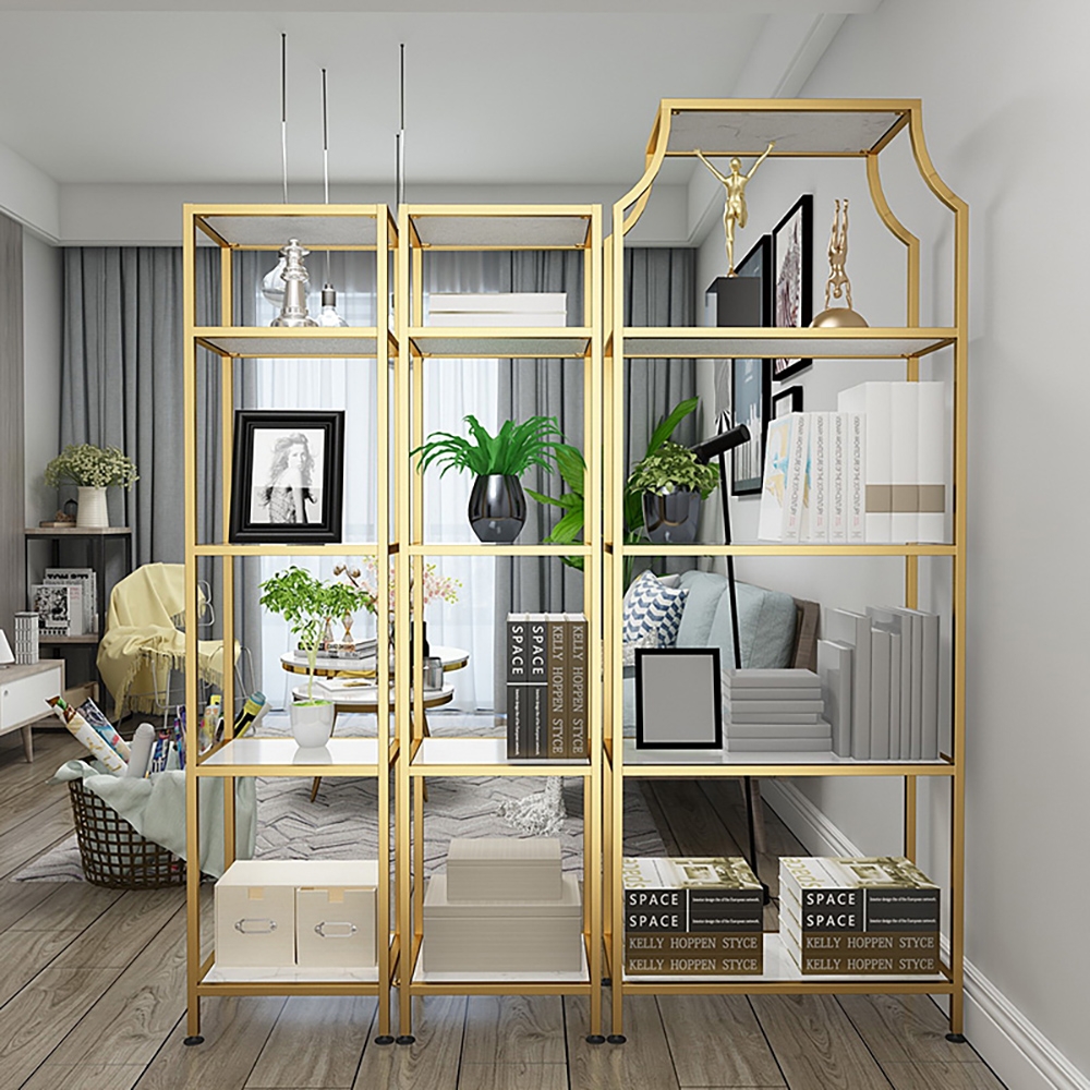 51.2'' Modern Etagere Bookshelf Set in Stainless Steel window image