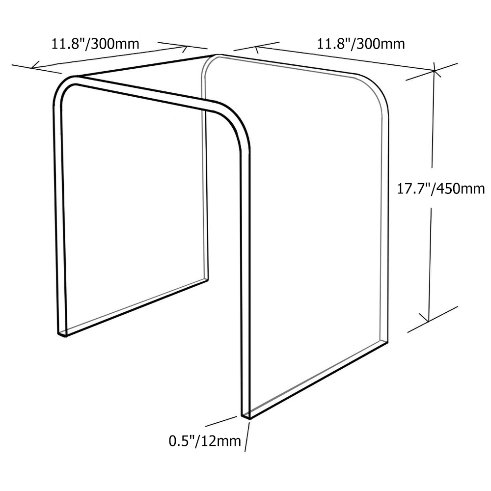 Acrylic Rectangular Clear End Table Simple Small Table Modern Side Table window image