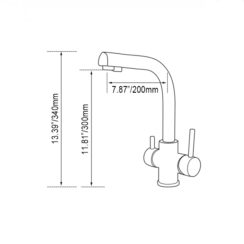 Brewst Modern Brushed Nickel 2-Handle Kitchen Sink Faucet with Filtered Water Spout Solid Brass window image